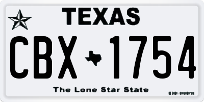 TX license plate CBX1754