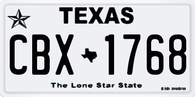 TX license plate CBX1768