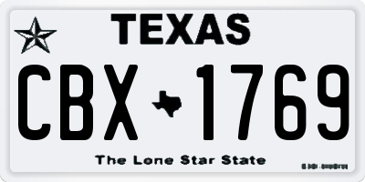 TX license plate CBX1769