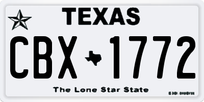 TX license plate CBX1772