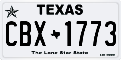 TX license plate CBX1773