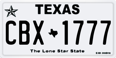 TX license plate CBX1777