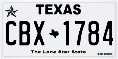 TX license plate CBX1784