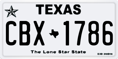 TX license plate CBX1786