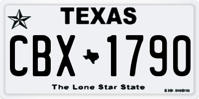 TX license plate CBX1790