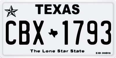 TX license plate CBX1793