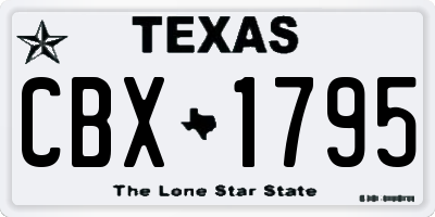 TX license plate CBX1795