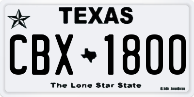 TX license plate CBX1800