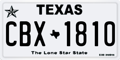 TX license plate CBX1810