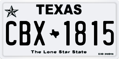 TX license plate CBX1815