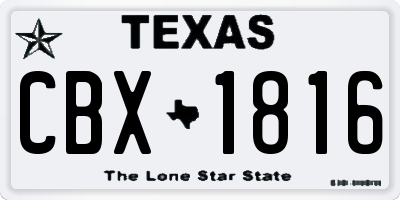 TX license plate CBX1816