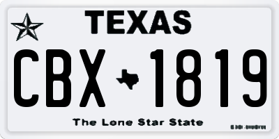 TX license plate CBX1819
