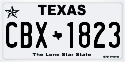 TX license plate CBX1823