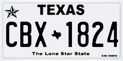 TX license plate CBX1824
