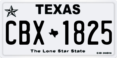 TX license plate CBX1825