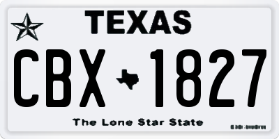 TX license plate CBX1827