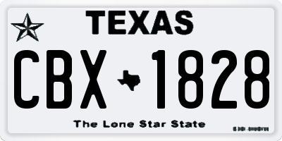 TX license plate CBX1828