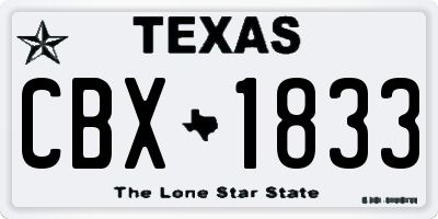 TX license plate CBX1833