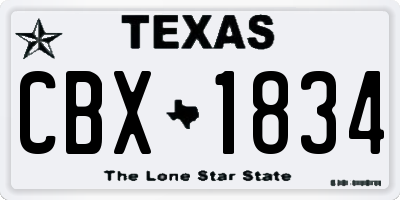 TX license plate CBX1834