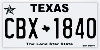 TX license plate CBX1840