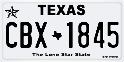 TX license plate CBX1845