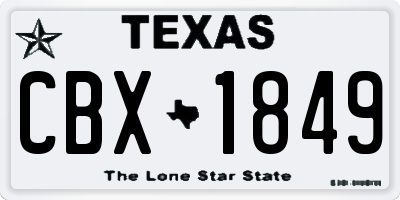 TX license plate CBX1849