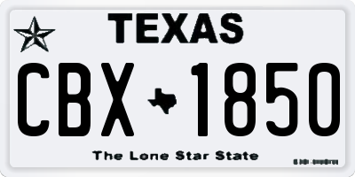TX license plate CBX1850