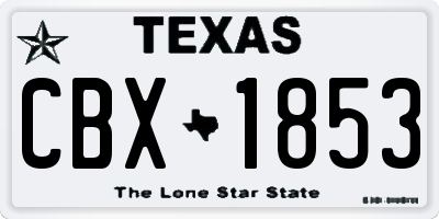 TX license plate CBX1853