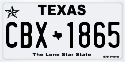 TX license plate CBX1865