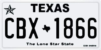 TX license plate CBX1866
