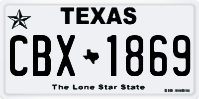 TX license plate CBX1869