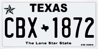 TX license plate CBX1872