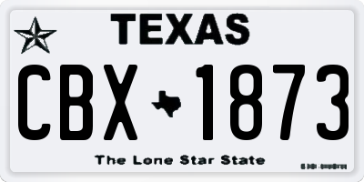 TX license plate CBX1873