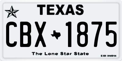 TX license plate CBX1875