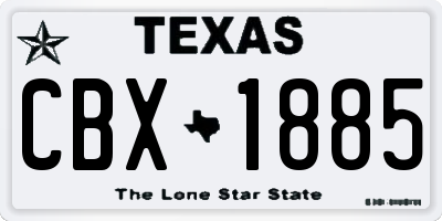 TX license plate CBX1885