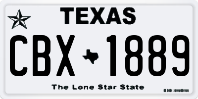 TX license plate CBX1889