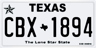 TX license plate CBX1894
