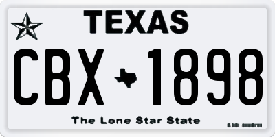 TX license plate CBX1898