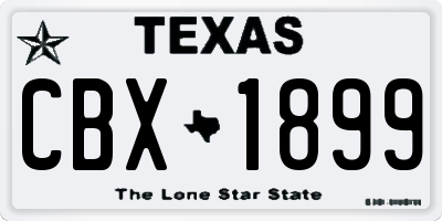 TX license plate CBX1899