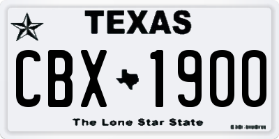 TX license plate CBX1900
