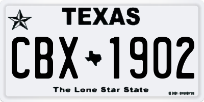 TX license plate CBX1902