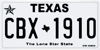 TX license plate CBX1910