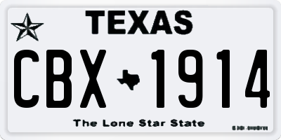 TX license plate CBX1914