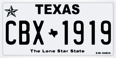 TX license plate CBX1919