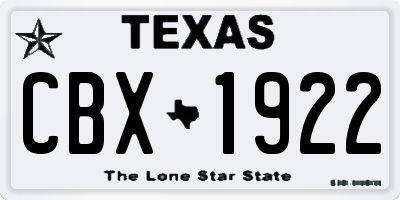 TX license plate CBX1922