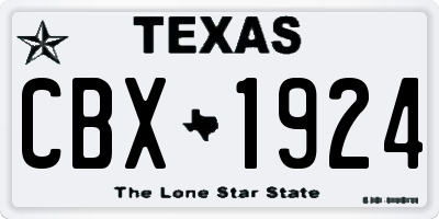 TX license plate CBX1924