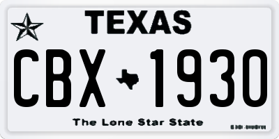 TX license plate CBX1930