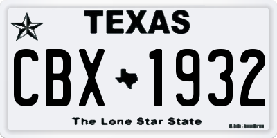 TX license plate CBX1932