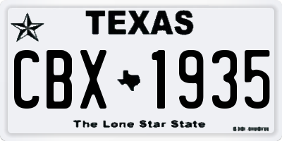 TX license plate CBX1935