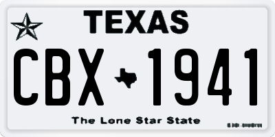 TX license plate CBX1941